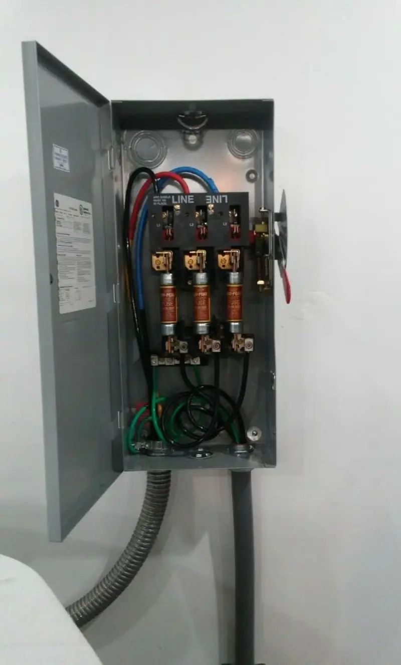 Three-phase disconnect switch installed for Electrical Wiring & Rewiring in Vernon